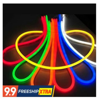Cuộn 5m - Dây đèn led neon 5m 12V cắt 2.5m đơn sắc nhiều màu chống thấm nước trang trí ngoài trời, quán cà phê,....