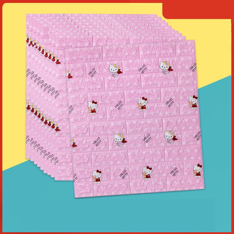 Xốp dán tường 3d - Hello Kitty - Miếng Dán Tường Doraemon - Hoạt Hình - Vân Gạch Cổ Loại 1 Kích | BigBuy360 - bigbuy360.vn