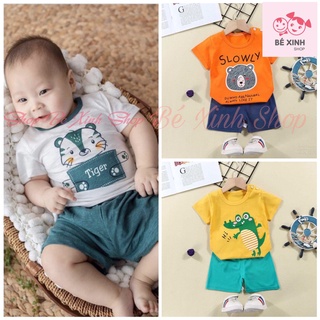 Đồ bộ Quần áo trẻ em cho bé trai bé gái nam nữ Minky Mom  Đồ bộ minky mom thun lạnh cho em bé gái trai NÚT VAI