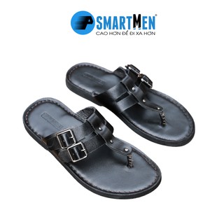 Dép da bò Xỏ ngón SMARTMEN DSM-11 Đen