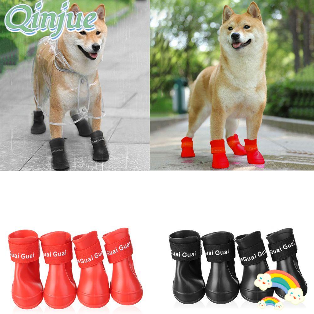 Qinjue Giày Bốt Đi Mưa Chống Trượt Chống Thấm Nước Hình Chó Poodle Cho Cún Pomeranian Poodle