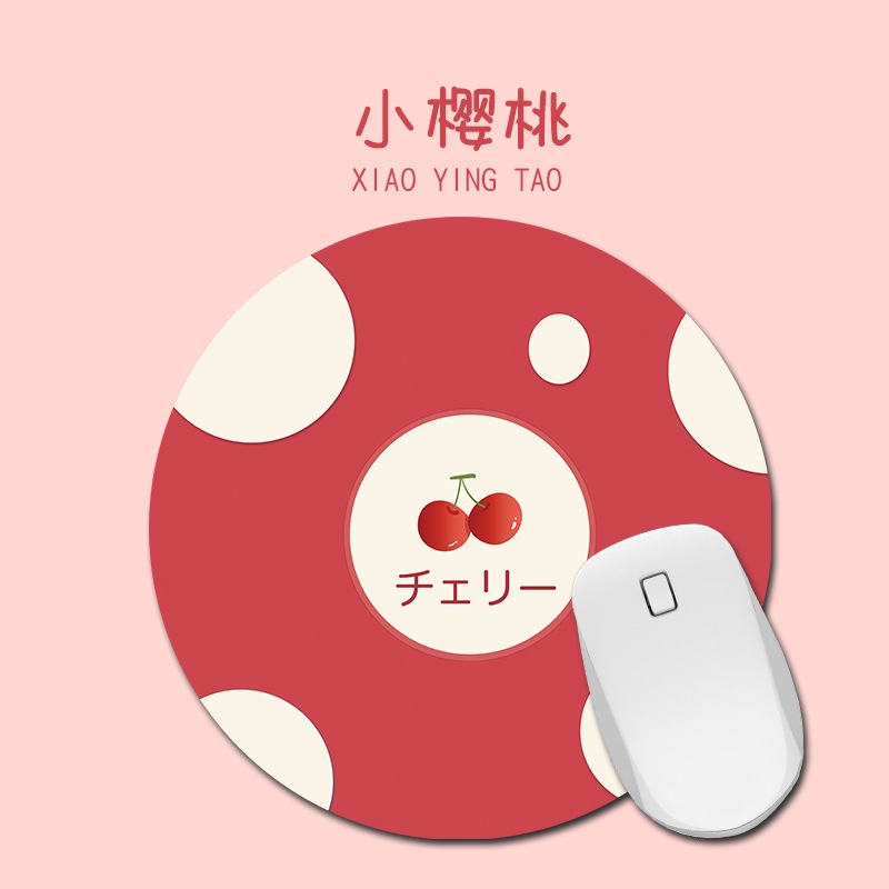 1 Miếng Lót Chuột Máy Tính Hình Tròn In Hình Thú Hoạt Hình Dễ Thương
