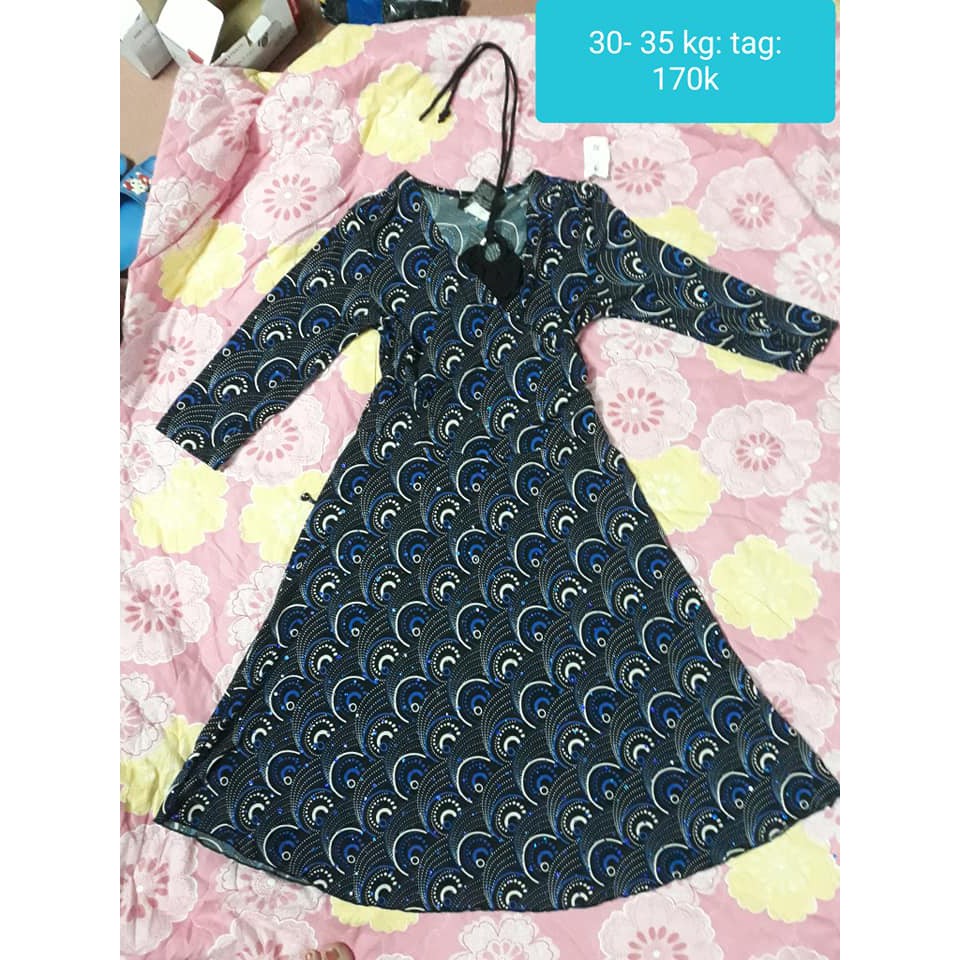 áo đầm hoa chim công cho bé 30-35 kg ms11
