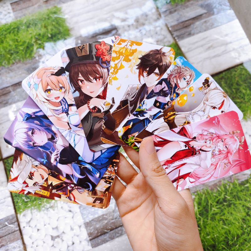 Set 10 Ảnh card bo góc 6x9cm ngẫu nhiên nhân vật game Genshin Impact