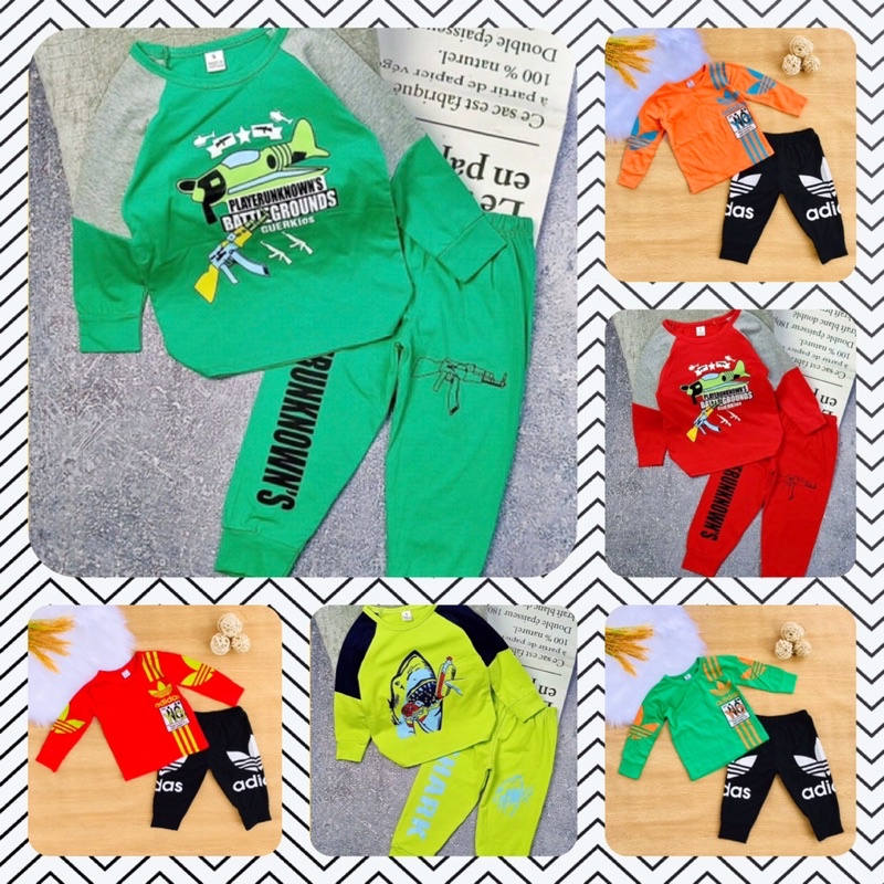 🦖 Bộ cotton dài tay bé trai 8-23kg