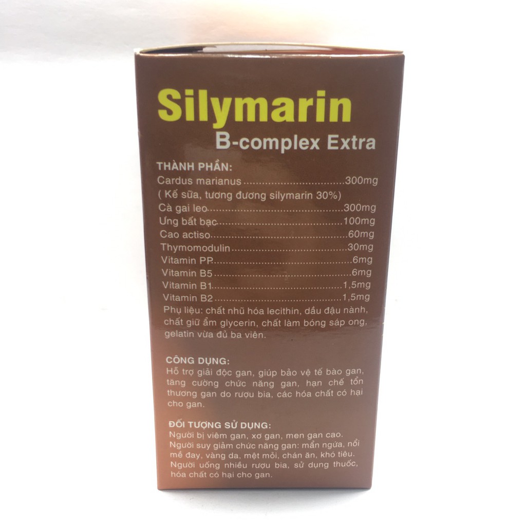 VIÊN BỔ GAN - SILYMARIN B-COMPLEX EXTRA - HỘP 100 VIÊN