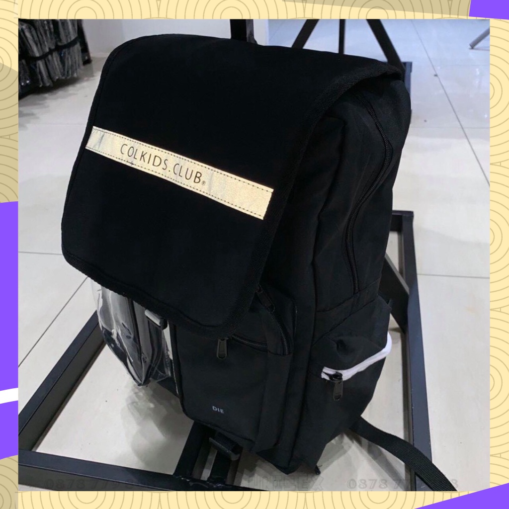 Balo Đi Học Colkids Club SS3 Phản Quang Thời Trang Màu Đen