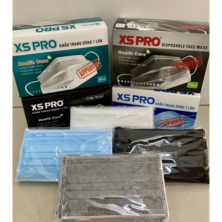 Khẩu Trang Y Tế Xs Pro 4 Lớp, Hộp 50 Cái