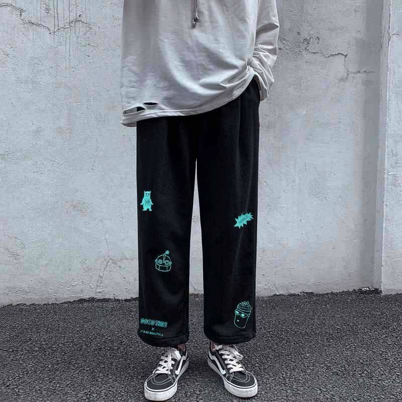 Quần Baggy Ống Suông, Quần Dài Nam Nữ Unisex Vải Nỉ Trơn In Hoạt Hình Whale Thời Trang Hot Trend - HÀNG MỚI VỀ