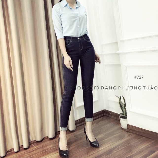 [ SIZE ĐẠI 55kg~120kg] QUẦN JEAN NỮ XANH MUỐI TIÊU 9 TẤC BIG SIZE