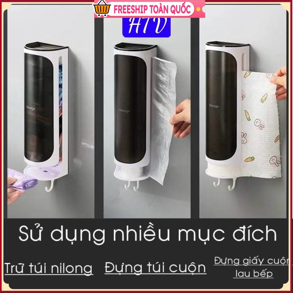 PVN33196 Hộp nhựa đựng túi rác gắn tường không cần khoan t2 .
