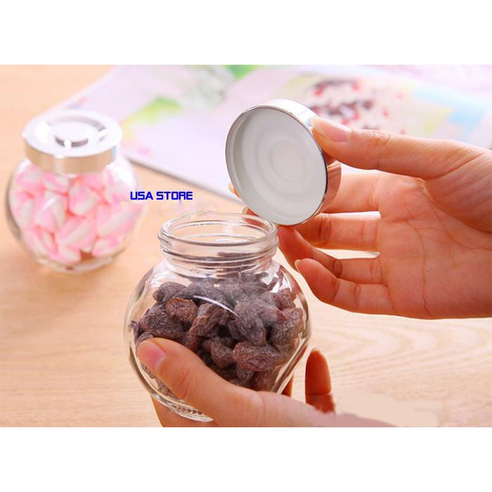#Bộ 5 Hũ Thủy Tinh 110ml Trang Trí Bàn Ăn Có Nắp US04801