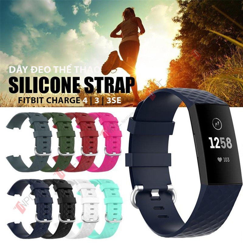 Dây Cao Su Thay Thế Vân Kim Cương Dành Cho Fitbit Charge 4 | Charge 3 | Charge 3 SE