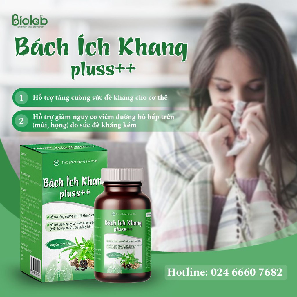 Bách Ích Khang Pluss++ – Hỗ trợ giảm nguy cơ viêm đường hô hấp do sức đề kháng kém - DƯỢC BIOLAB