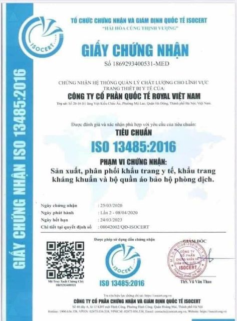 1 Hộp 50 chiếc Khẩu trang y tế 4 lớp kháng khuẩn có giấy chứng nhận