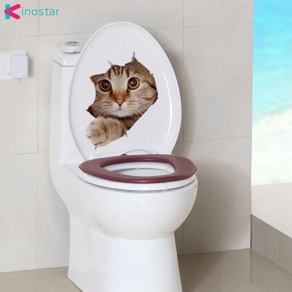 Tranh mèo 3D sống động decal dán xe hơi laptop toilet trang trí nhà cửa bằng sticker