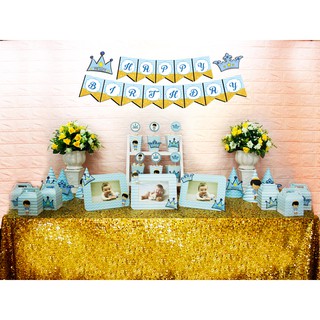 CAO CẤP - Set trang trí bàn sinh nhật - xanh da trời- KoolStyle shop