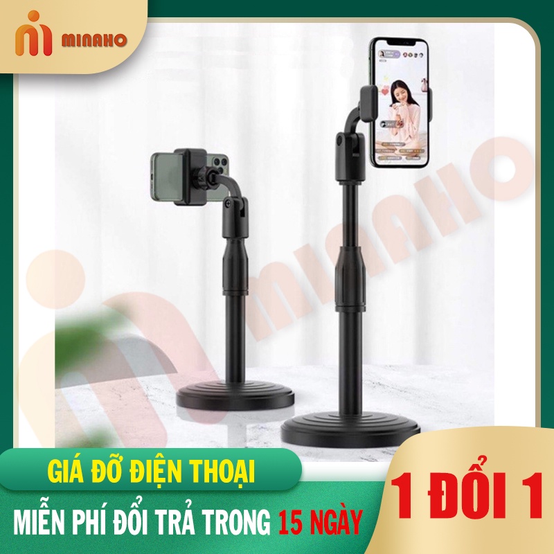 Giá Đỡ Điện Thoại Để Bàn Kẹp Điện Thoại Livestream Xem Video Xoay 360 Độ Minaho
