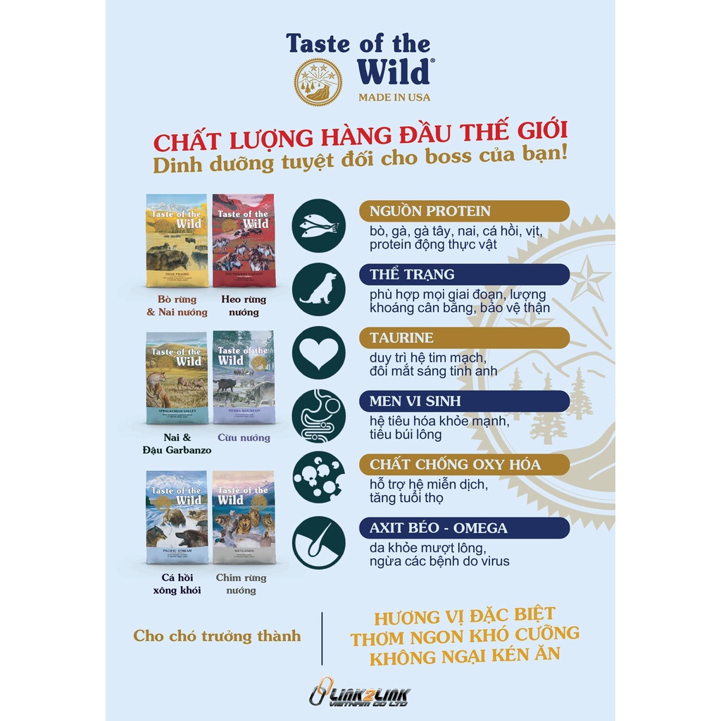 [𝐆𝐢𝐚́ 𝐡𝐮𝐲̉ 𝐝𝐢𝐞̣̂𝐭] Bao hạt size 500gr dùng thử các dòng Taste of Wild cho chó mèo mọi giai đoạn/ hạt 500g