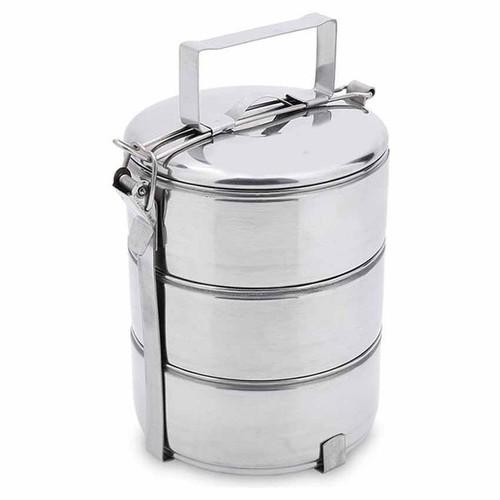 [BỰ CHÀ BÁ] HỘP ĐỰNG CƠM 3 TẦNG SIZE ĐẠI 14X3 INOX 430 100% KHÔNG GỈ CAO CẤP , SẢN PHẨM CÔNG TI THÀNH NHÂN - BẢO HÀNH 1