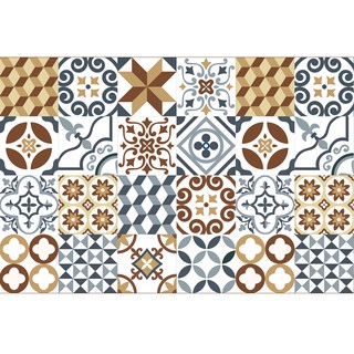 Set 32 ô Decal gạch bông - tông trầm - tông nâu