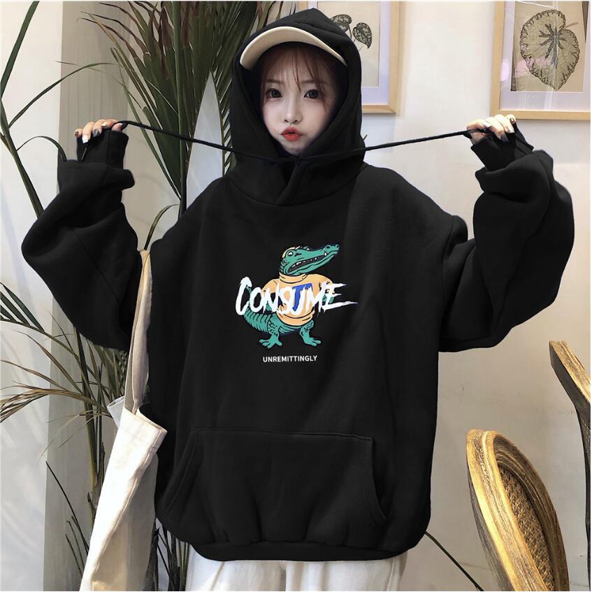 unisex Korean fashion hooded sweater dinosaur print simple style casual | BigBuy360 - bigbuy360.vn