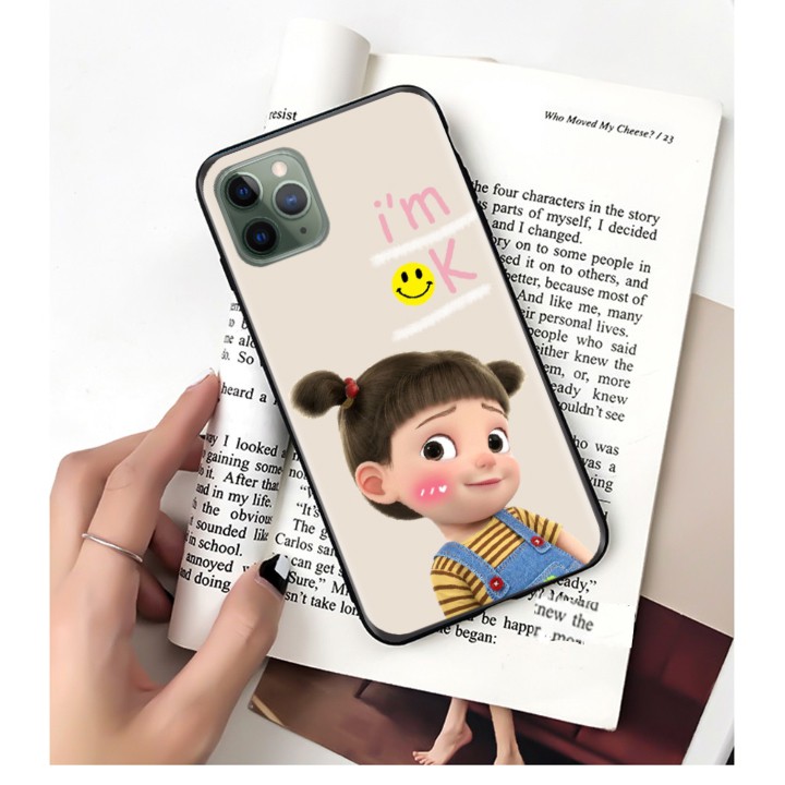 Ốp lưng Baby Girl Cute cho iPhone 11 Pro Max/ 11 Pro/ 11/ XS Max/ XR/ X/ 7 Plus viền dẻo TPU