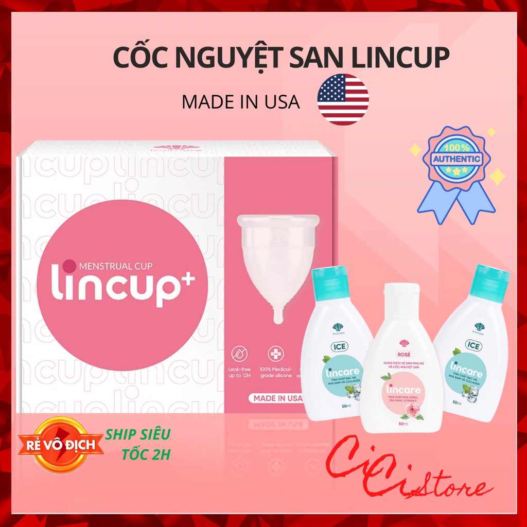 Cốc nguyệt san LINCUP Chính hãng, Nhập khẩu từ Mỹ