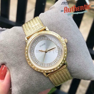 Đồng Hồ Nữ Guess Willow Crystal Silver Dial Yellow Gold PVD W0836L3