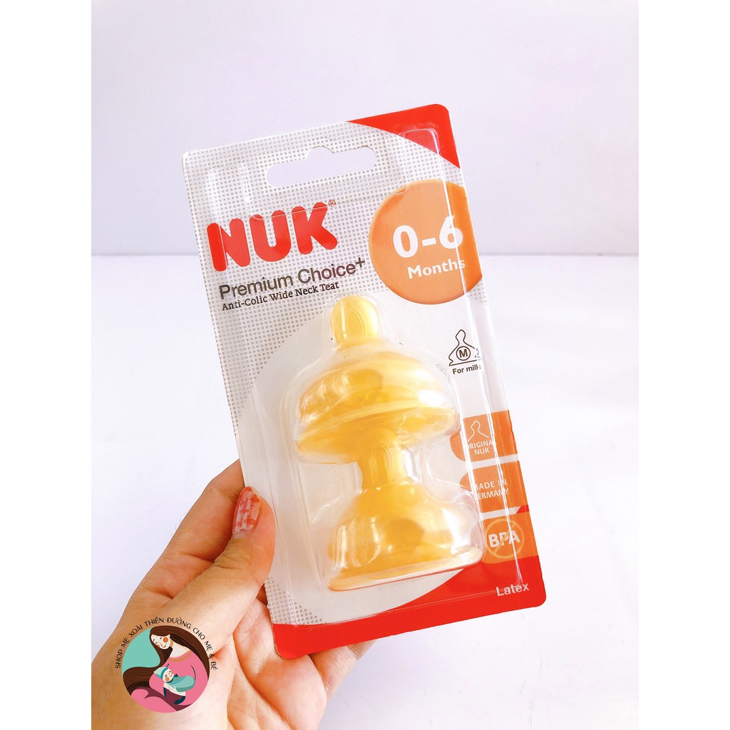BỘ 2 NÚM TI NUK PREMIUM CHOICE+ CAO SU S2-M (Shop mẹ Xoài nhập từ NPP Ánh Dương)