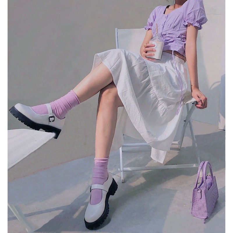 Vớ Lửng Màu Trơn Dễ Phối Đồ Thời Trang Mới Năm 2022 Cho Nữ