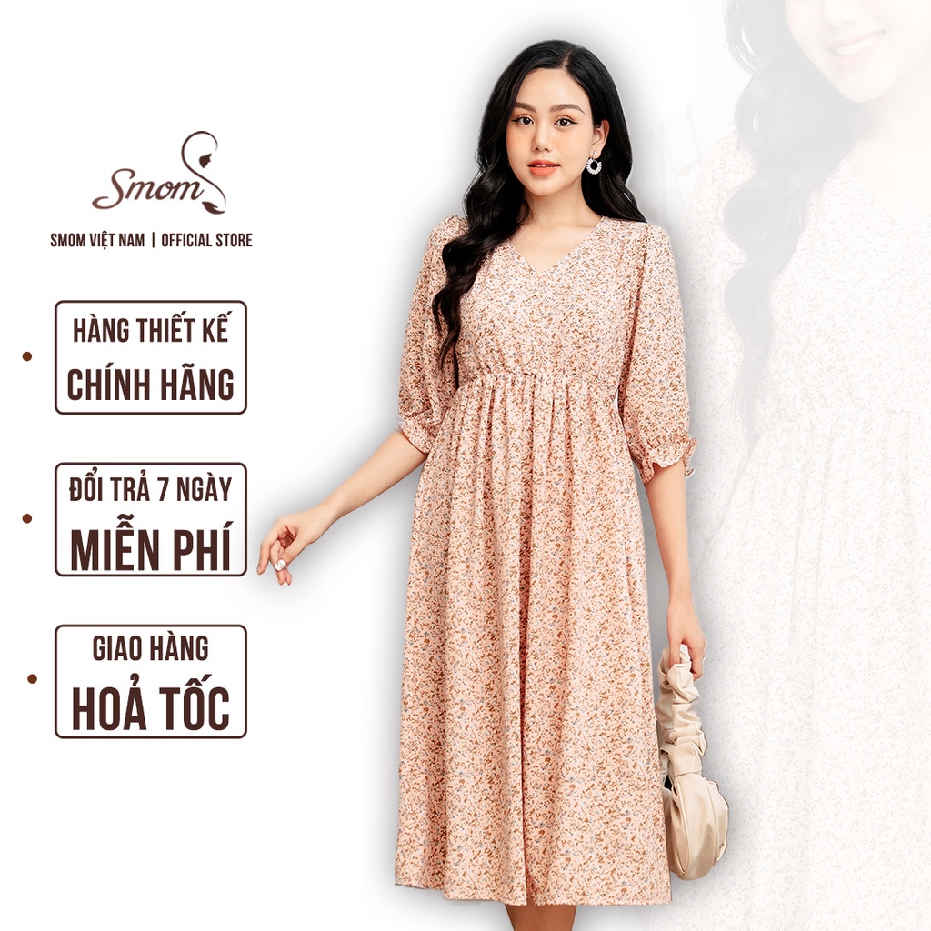 Váy Bầu Công Sở Thiết Kế SMOM, Đầm Bầu Đẹp Lụa Nhật Mềm Mát Mã MM10 - Hàng mới về