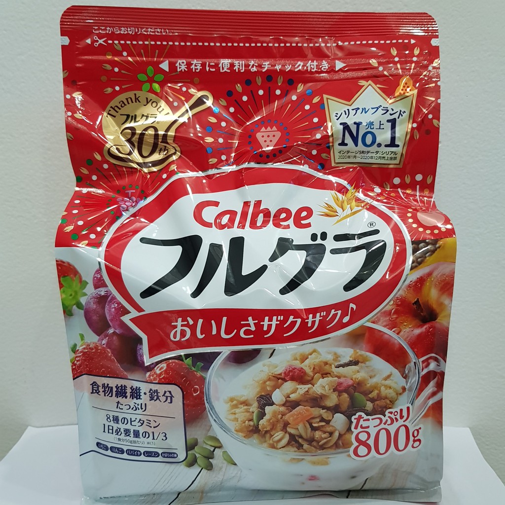 Ngũ Cốc Trái Cây Calbee Đỏ 800g Nhật Bản [HSD T5/2022] | BigBuy360 - bigbuy360.vn