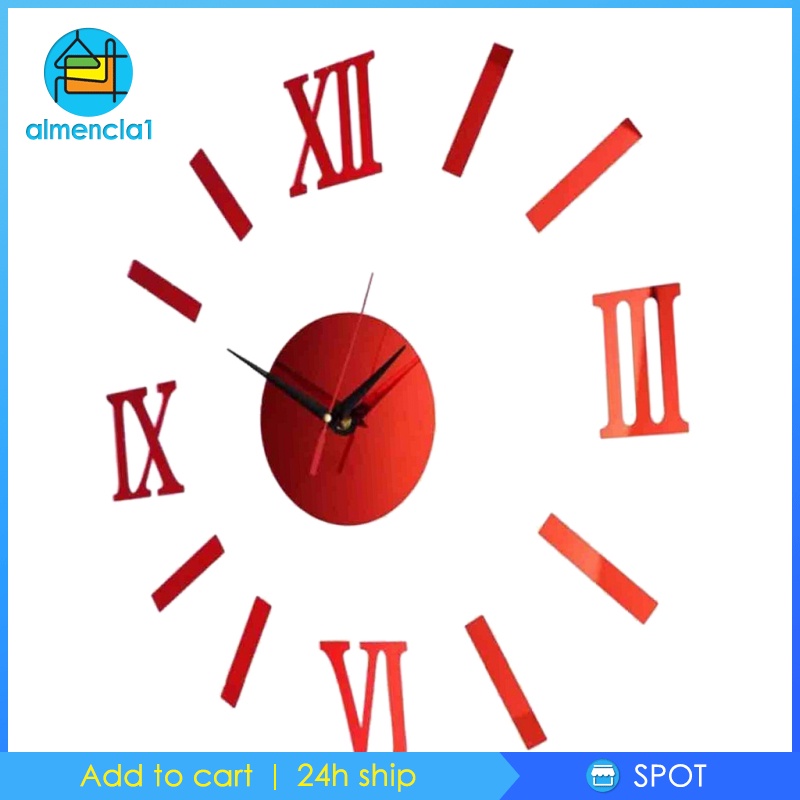 Đồng Hồ Dán Tường Almencla1 3d Cho Phòng Khách Phòng Ngủ