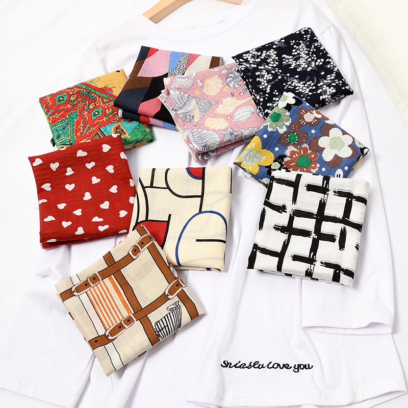 Khăn Choàng Cổ Hình Vuông Cỡ Nhỏ Phong Cách Hàn Quốc Thời Trang Cho Nữ