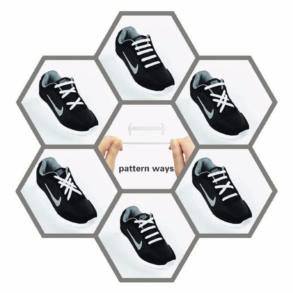 Dây giày cao su VTIE Shoelace mặt nhám từ silicon tiện lợi bộ 12 dây tiện lợi Phặn Phặn