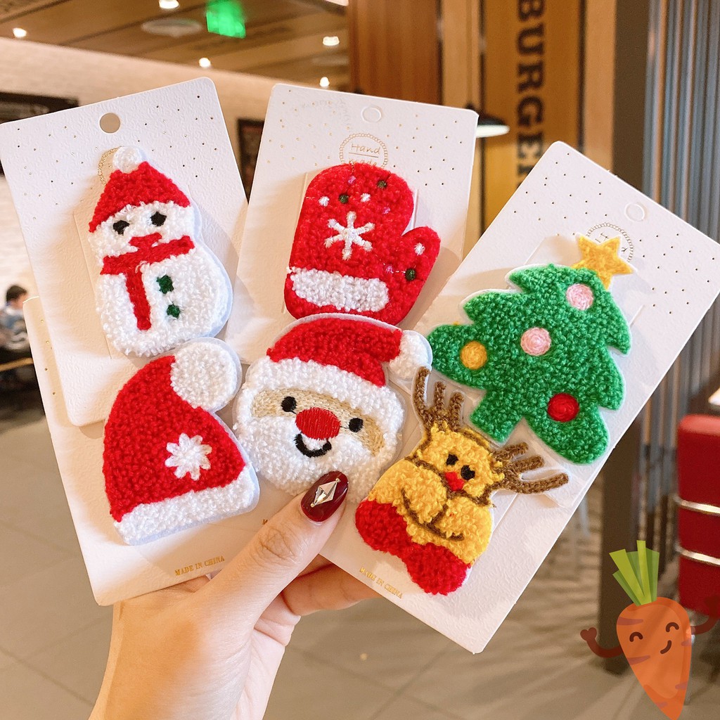 Kẹp tóc giáng sinh phụ kiện Noel dễ thương cho bé gái CAROBY KTBG08