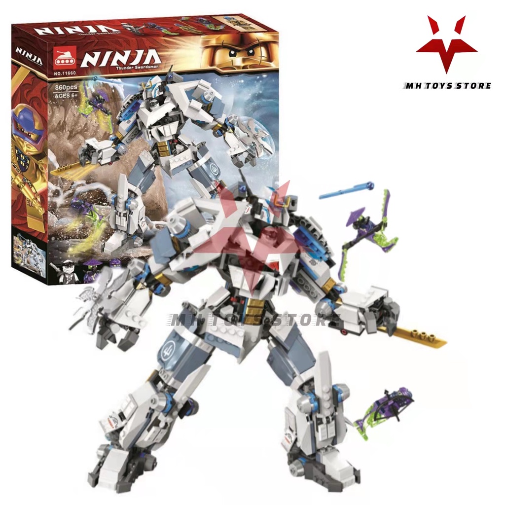 Đồ chơi xếp hình lắp ráp bela ninja 11660 - 860 chi tiết - bộ sưu tập ninja đại chiến bạch kim giáp