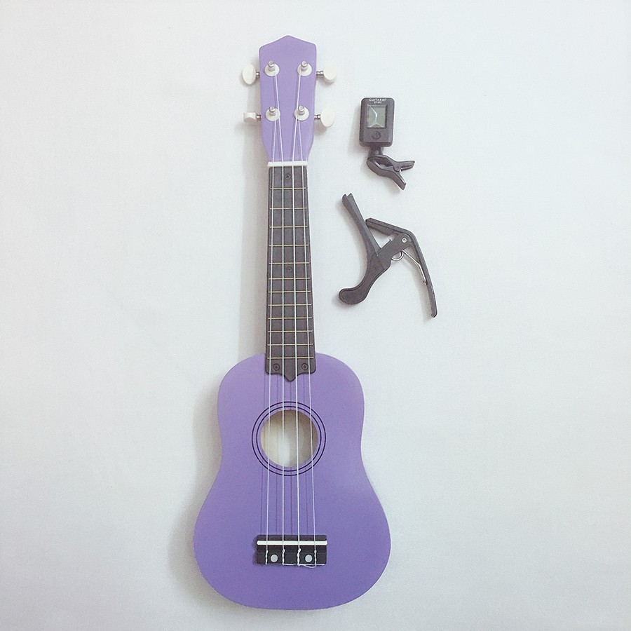 COMBO 4 đàn ukulele soprano tặng kèm capo nâng tông + máy lên dây điện tử - HÀNG CÓ SẴN