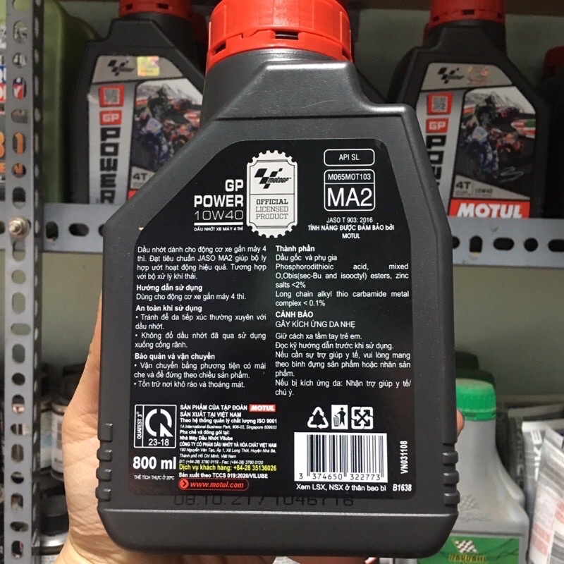 Dầu máy MoTul mẫu mớiGP power 10W40 dầu nhớt dành cho xe số , côn tay 😎
