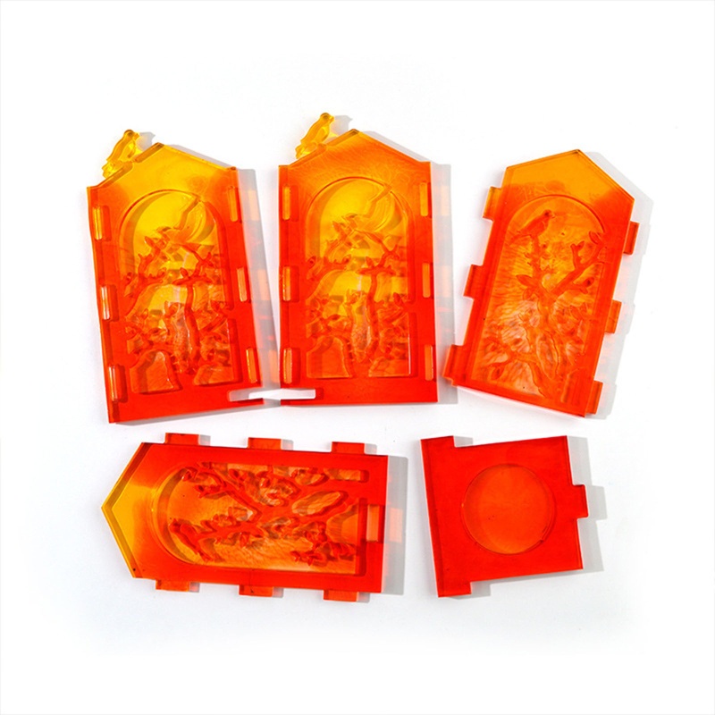 Khuôn Silicone Làm Giá Đỡ Cọ Trang Điểm Bằng Resin Epoxy Hình Lồng Đèn DIY