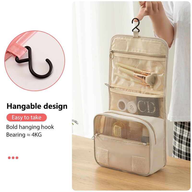 [Hàng mới về] Túi đựng mỹ phẩm trong suốt chống thấm nước sức chứa lớn đa năng