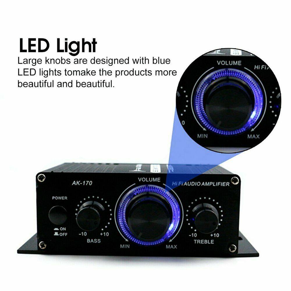 Bộ Khuếch Đại Âm Thanh HiFi Mini 12V 400W Bằng Hợp Kim Nhôm Kèm Điều Khiển