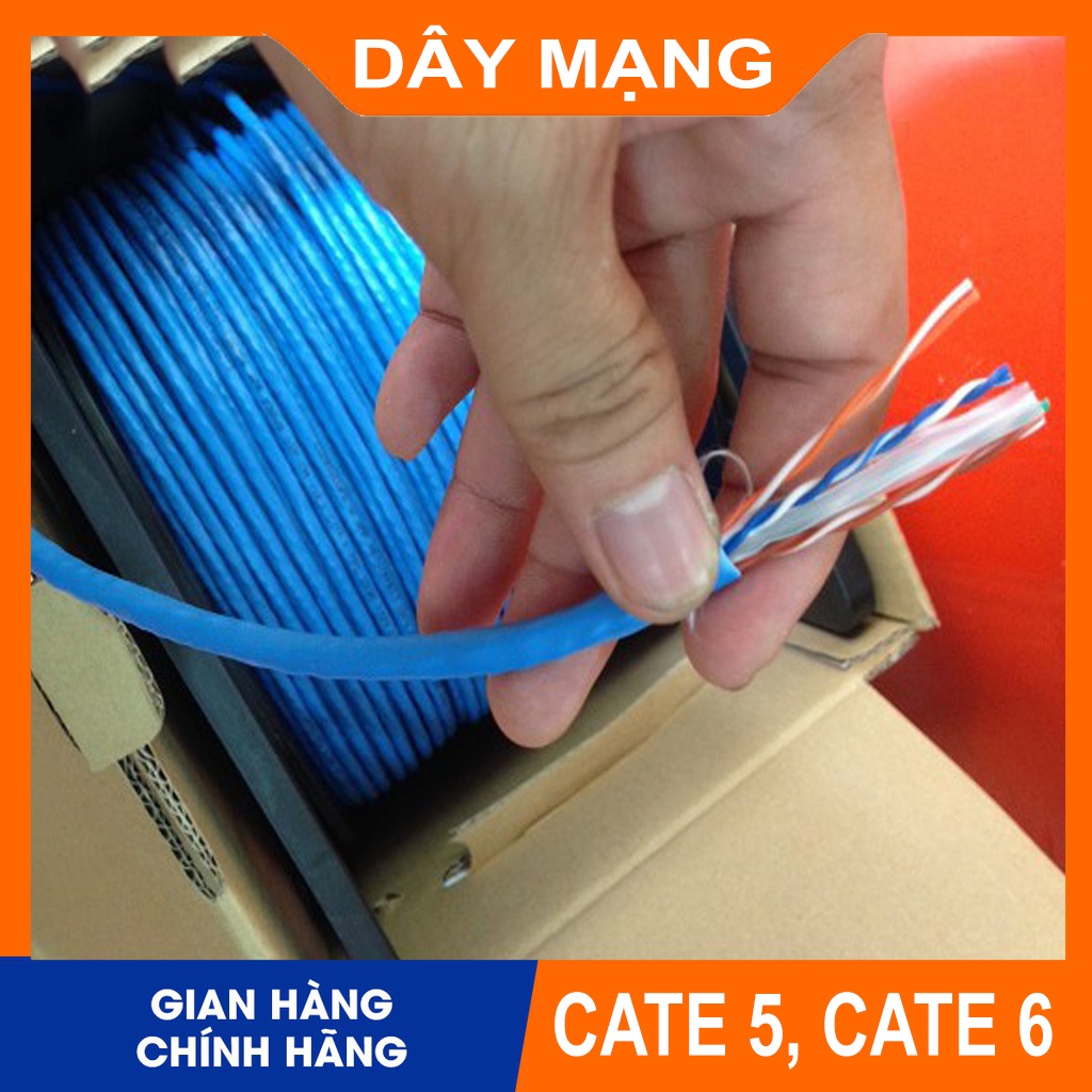 Dây cáp mạng lan cat5 cat6 5m, 10m, 20m, 30m, 40m, 50m, 60m, 70m bấm sẵn hai dầu.