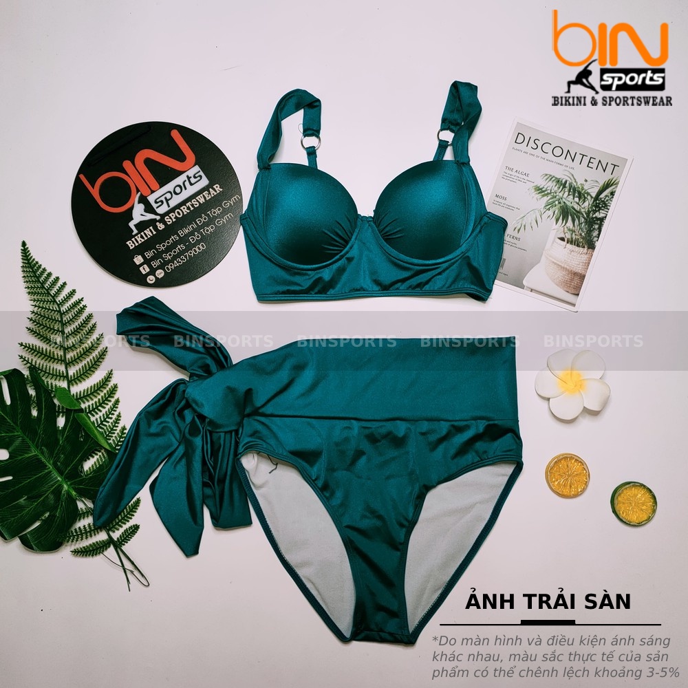 Bikini Nữ 2 Mảnh Quần Cạp Cao Aó Bra Nâng Ngực Bin Sports BHV095