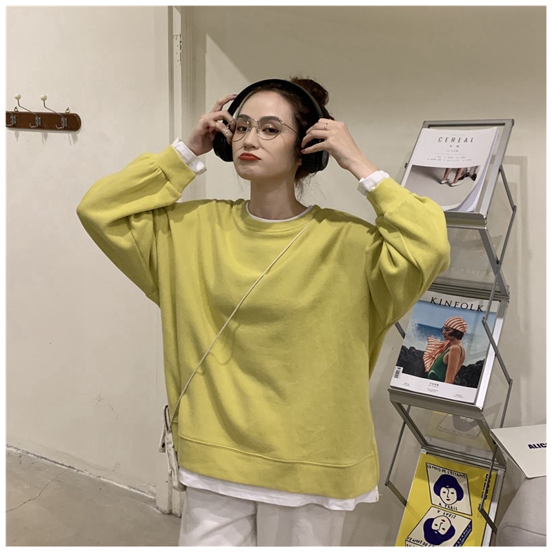 Áo len nữ dài tay cổ tròn màu sắc thời trang | BigBuy360 - bigbuy360.vn