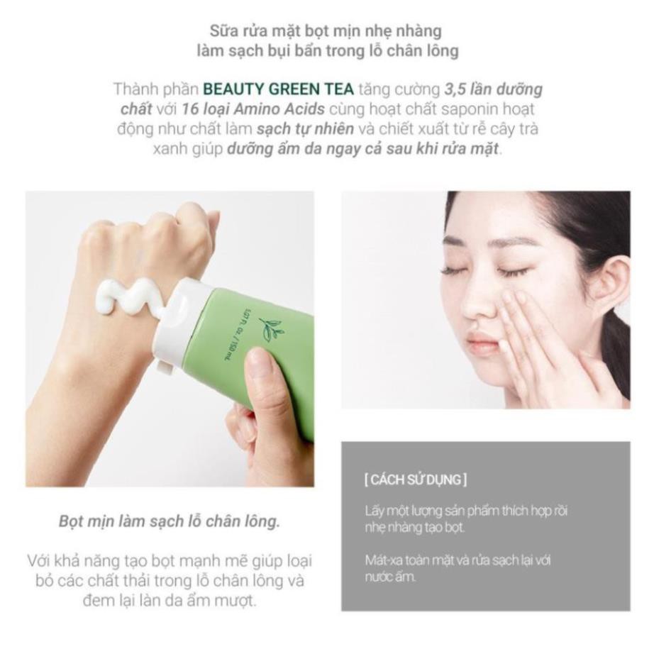 {Hàng Giả Hoàn Tiền 300%} Sữa rửa mặt làm sạch innisfree Green Tea Foam Cleanser 150ml | BigBuy360 - bigbuy360.vn