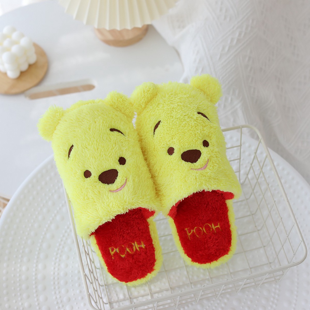 Dép Bông Đi Trong Nhà Hình Hoạt Hình Disney Winnie The Pooh Stitch Alien Chipmunks Quà Tặng Cho Bé Gái