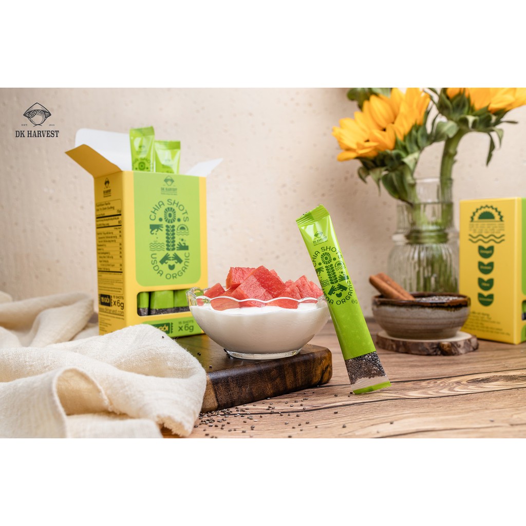 Hạt chia shot Organic DK Harvest nhập khẩu (1 hộp 15 shot) 15x6g | BigBuy360 - bigbuy360.vn