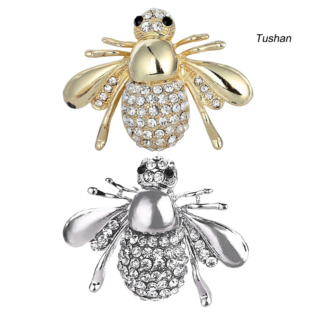Ghim cài áo hình con ong đính đá lấp lánh cho nữ